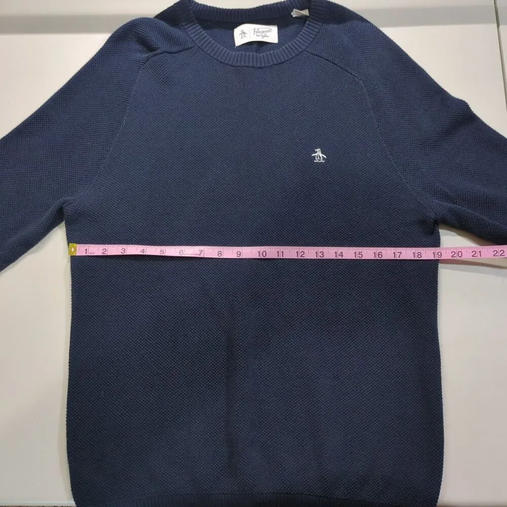 Penguin Munsingwear Men's Classic Navy Blue Cotton Sweater M